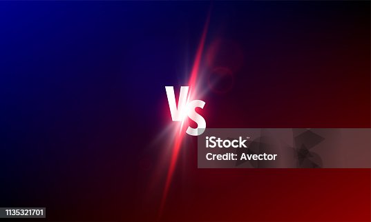istock VS versus vector background. Sport fight competition VS light shine glow 1135321701