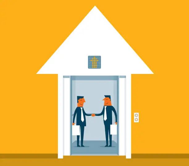 Vector illustration of Elevator Talk - Business People