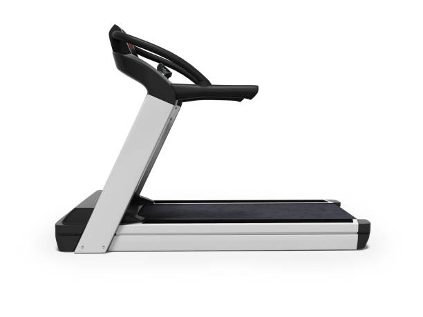 istock Modern sports jogging track for training in the gym left view 3d render on white background with shadow 1135322826