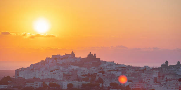 istock Sunset over white city of Ostuni 1135322943