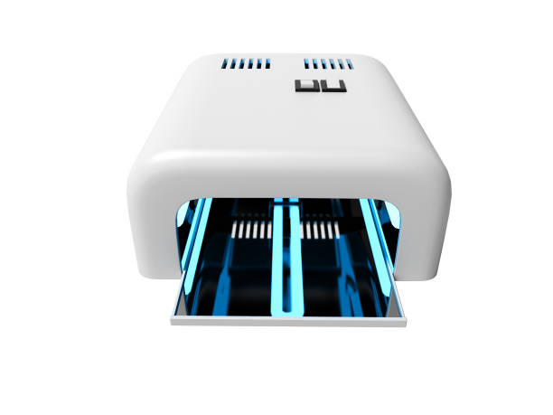 istock Drying lamp for manicure top view 3d render on white background no shadow 1135324431