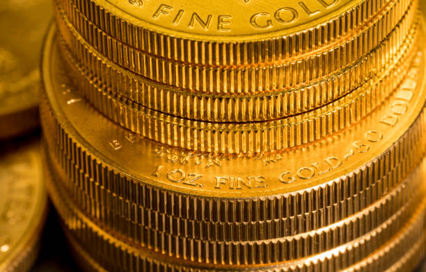 istock Stack of US Treasury Gold Eagle one ounce coins 1135324805