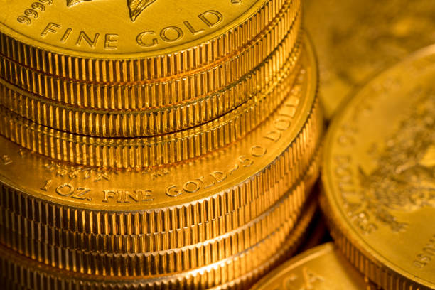 istock Stack of US Treasury Gold Eagle one ounce coins 1135324868