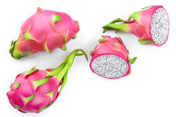 istock Dragon fruit, Pitaya or Pitahaya isolated on white background with copy space for your text. Top view. Flat lay 1135326110
