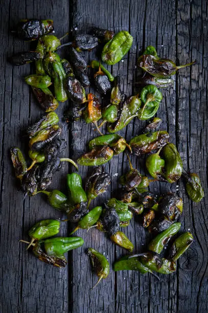 Photo of Blacked Padron peppers