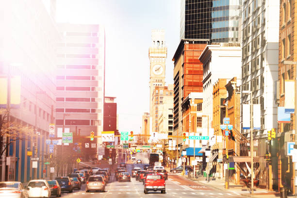istock Baltimore streets and Emerson Bromo-Seltzer tower 1135327675