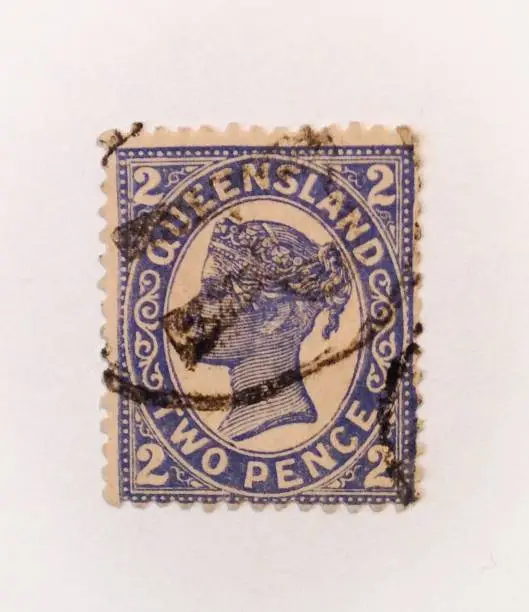Photo of Pre-Decimal Queensland 2D Two Pence Postage Stamp
