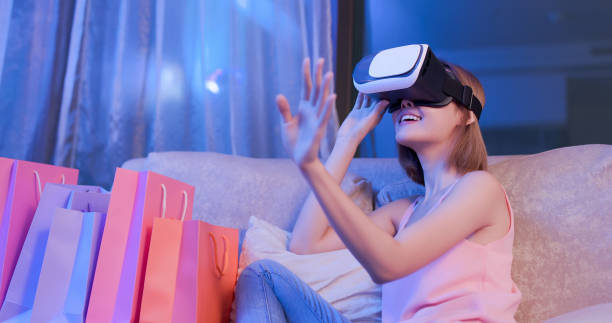 istock woman shopping with VR headset 1135331236