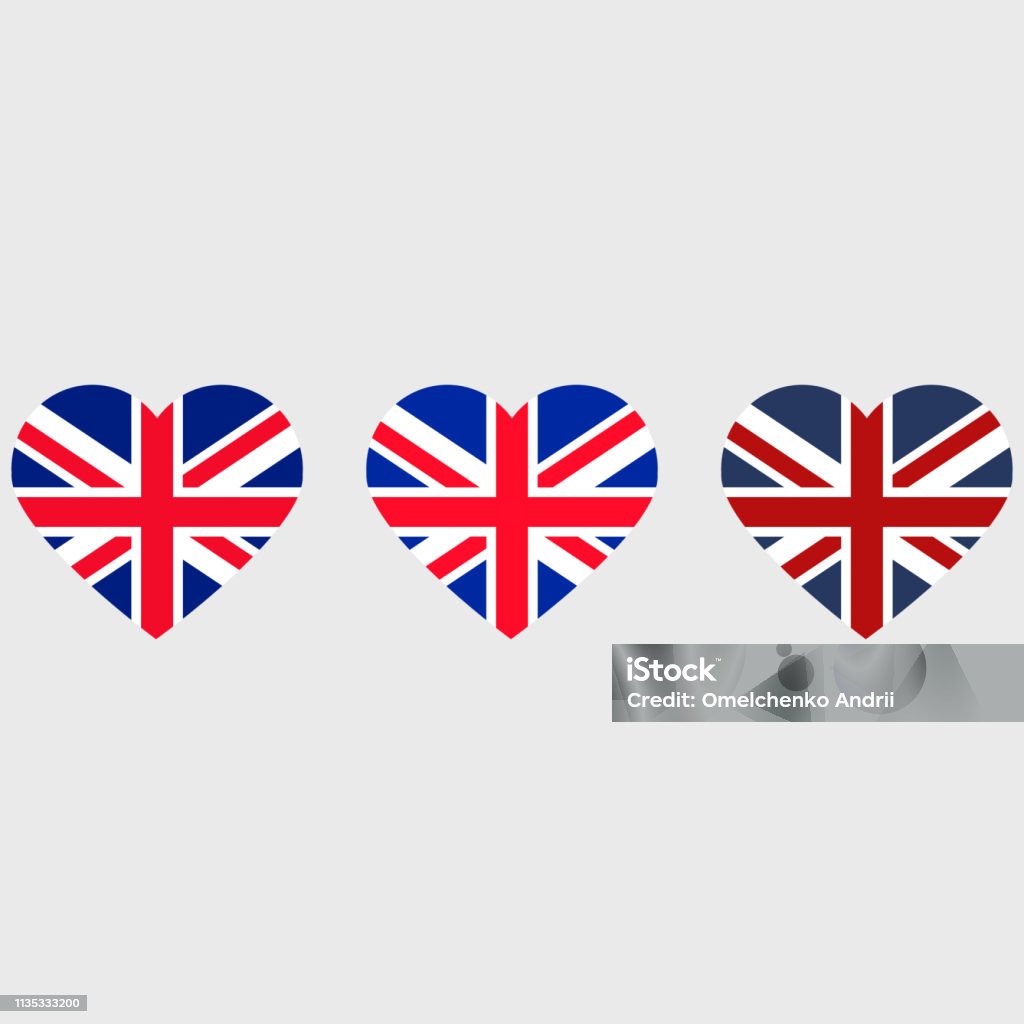 United Kingdom flag heart United Kingdom flag heart icon. Vector eps10 Abstract stock vector