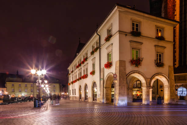 istock Main Market square in Krakow, Poland at night 1135334206