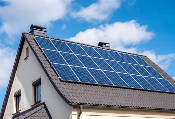 istock Solar system on a roof Own home 1135337598