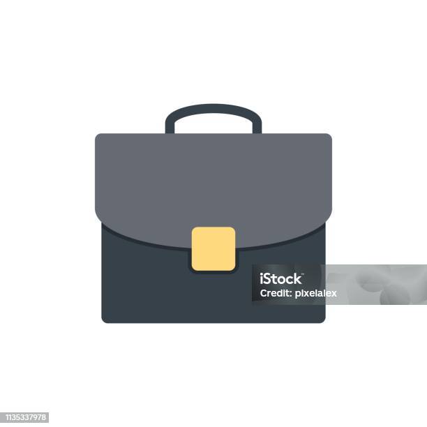 Briefcase Flat Icon Stock Illustration - Download Image Now - Briefcase, Icon Symbol, Business