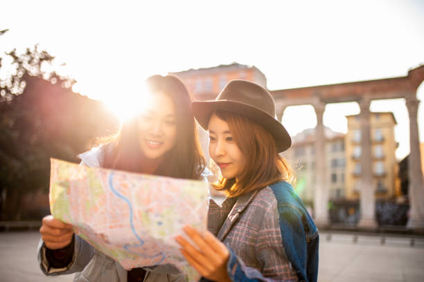 istock Two Asian girls visiting Europe. 1135342218