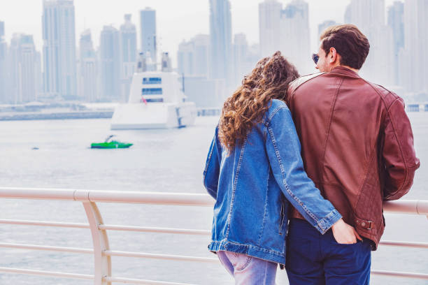 istock Young Couple Near Dubai Marina 1135344039