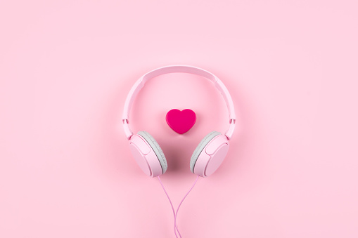 Pink Headphones And Heart On Pink Background Minimal Music Concept Top View Flat Lay Stock Photo - Download Image Now - iStock Pink Headphones And Heart On Pink Background Minimal Music Concept Top View Flat Lay Stock Photo - Download Image Now - iStock