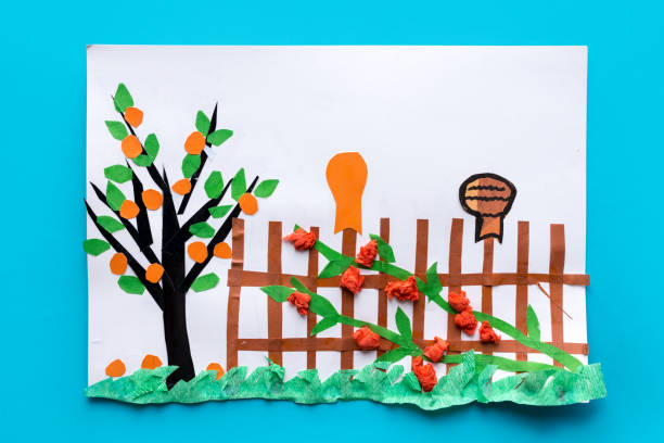istock Preschool Arts, crafts Activities. Easy crafts ideas, Creative paper projects  for kids. Fun educational activities for children. 1135345141