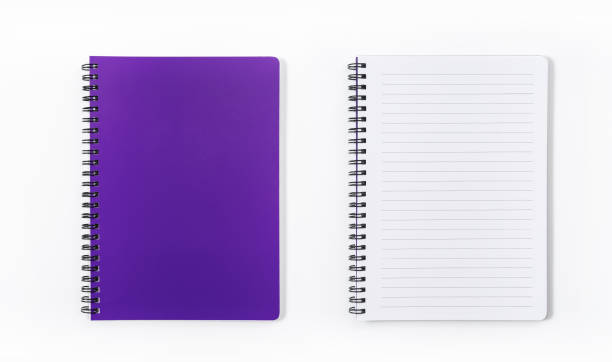 istock Brown spiral notebook isolated on white background.top view 1135345437