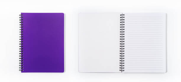 istock Brown spiral notebook isolated on white background.top view 1135346115