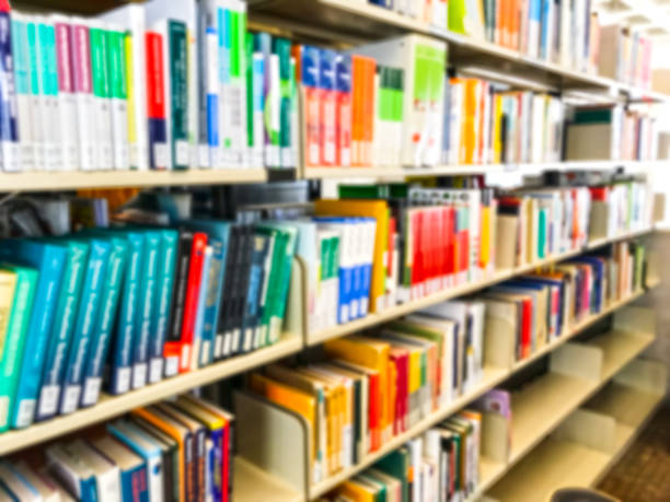 istock Bookshelves in the library 1135346116