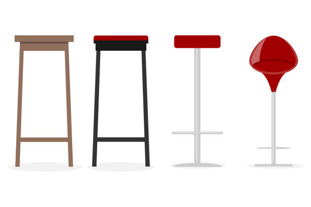 ilustraciones, imágenes clip art, dibujos animados e iconos de stock de taburete de bar, icono de taburete de bar. ilustración vectorial del taburete de la barra de dibujos animados. - bar stool chair cafe