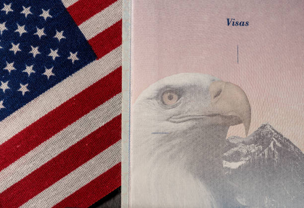 istock US Passport on visa page as concept for ETIAS check in EU 1135350130