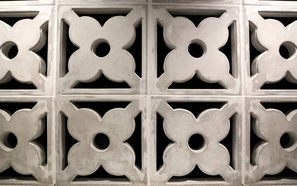 istock Plaster walls made of floral patterns With ventilation holes 1135350272