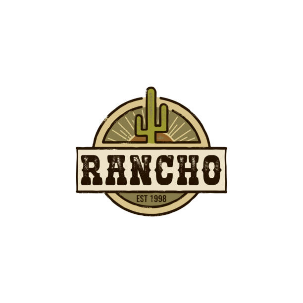 ilustraciones, imágenes clip art, dibujos animados e iconos de stock de rancho cactus logo - texas logo