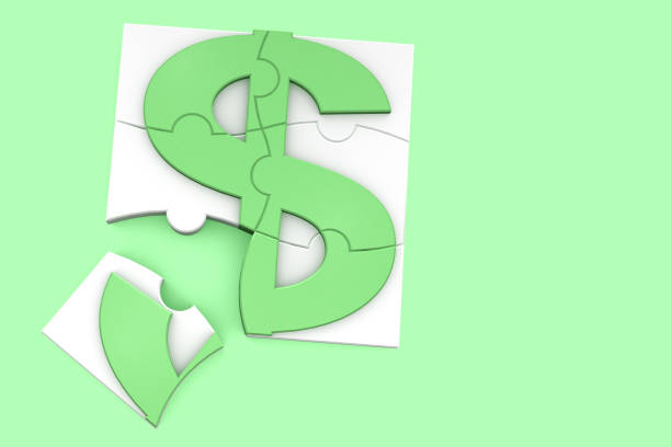 istock Light green dollar sign is represented in the puzzle's form. 1135350880