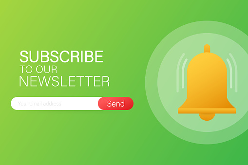 Newsletter Subscription Button Email Subscribe Online Newsletter Vector Template With Mailbox And ...