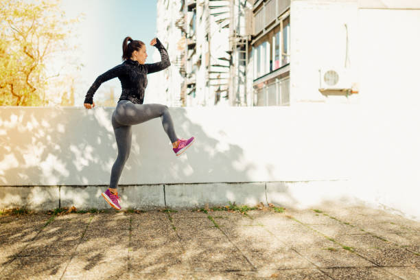 istock Beautiful woman outside, training 1135352777