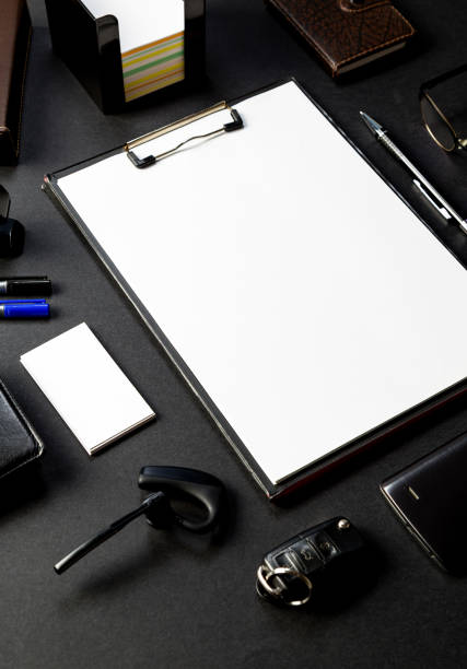 istock Office desk with mock-up of paperwork 1135353955