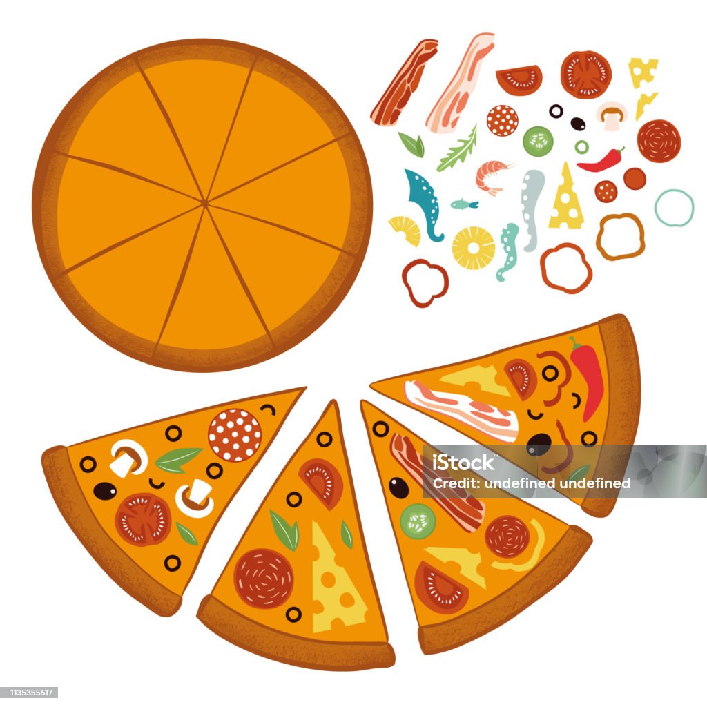 Pizza Trộn Tròn Hình Tam Giác Lát Thực Đơn Nhà Hàng Ý Nguyên Liệu ...