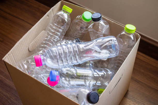 istock plastic bottles in recycling paper box reuse concept 1135356747