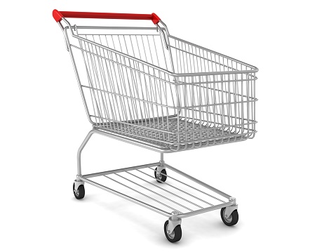 Shopping Cart Red and Silver for Business Illustration