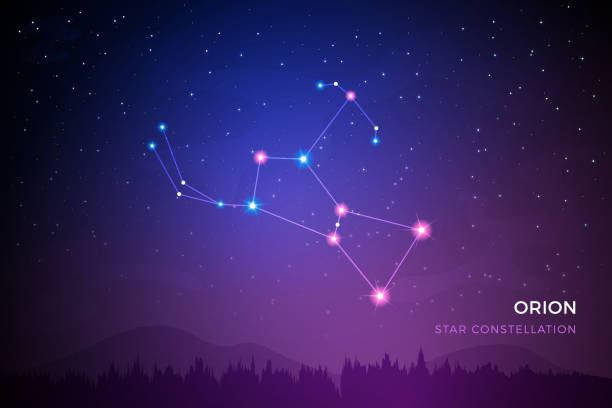 Orion Orion star constellation on the beautiful night sky vector illustration orion stars stock illustrations