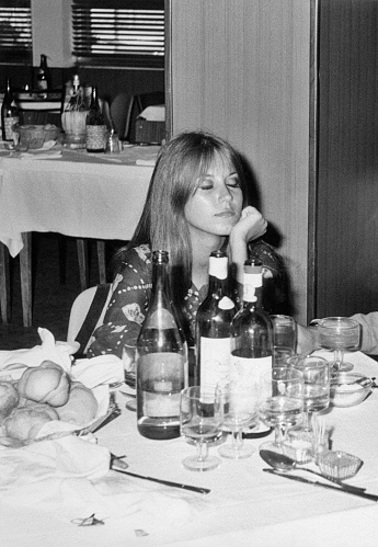 Young woman in a restaurant in 1968