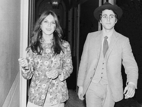 Young happy couple in 1968