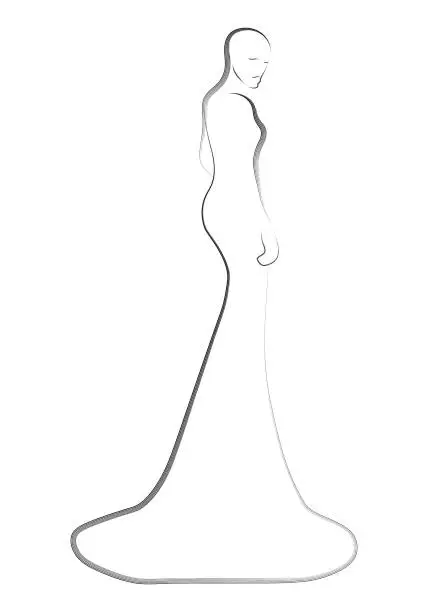 Vector illustration of Fashion models in the dress sketch illustration