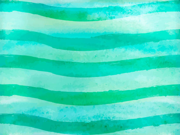 istock Seamless pattern. Green Ombre Watercolor background with stripes. Vector Business Card Template 1135359722
