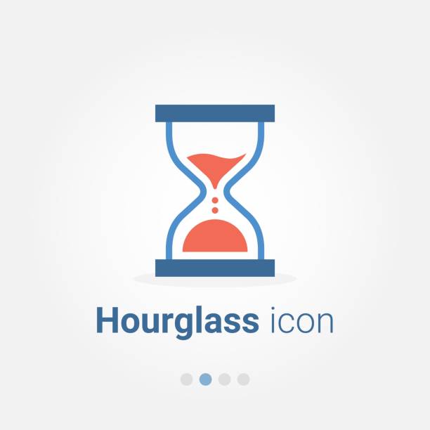 ilustraciones, imágenes clip art, dibujos animados e iconos de stock de icono de vector de hourglass - reloj de arena