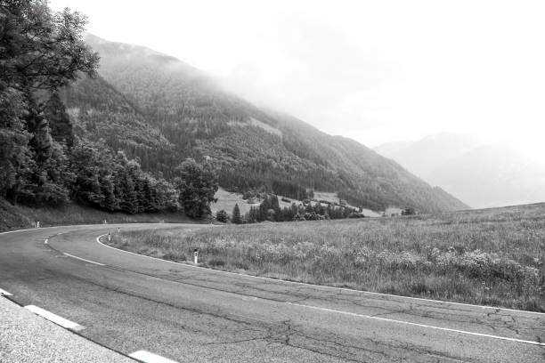 istock Monochrome Grossglockner scenic curving Alpine road 1135362097