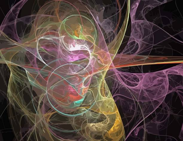 istock image of one Digital Fractal on Black Color 1135363053