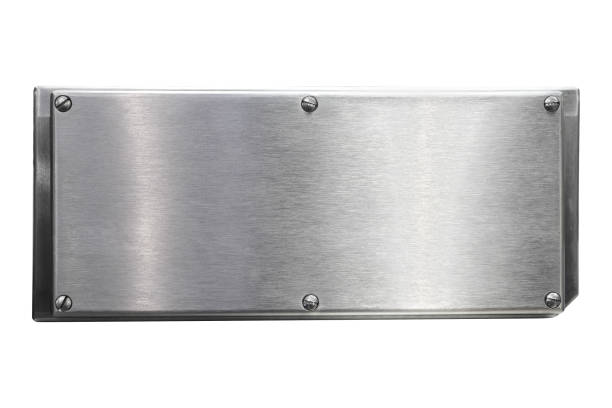 istock Empty stainless steel plate and knot screw 1135363886