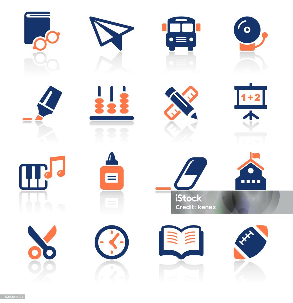 Education Two Color Icons Set An illustration of education two color icons set for your web page, presentation, apps and design products. Vector format can be fully scalable & editable. Icon Symbol stock vector