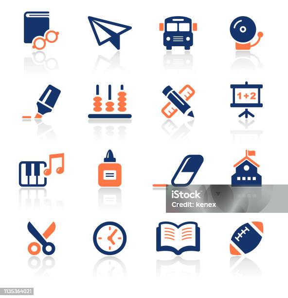 Education Two Color Icons Set Stock Illustration - Download Image Now - Icon Symbol, Classroom, Learning
