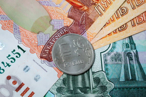 istock Iron coins, ruble, money 1135364522