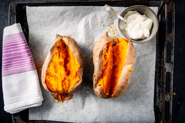 istock Baked sweet potato. 1135365664