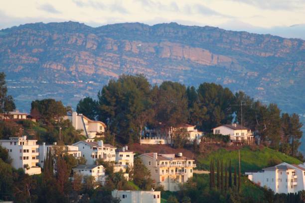 Woodland Hills California Mountain view from Woodland Hills California woodland hills los angeles stock pictures, royalty-free photos & images