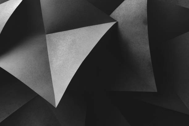 istock Gray elements of paper for futuristic dark background 1135368041