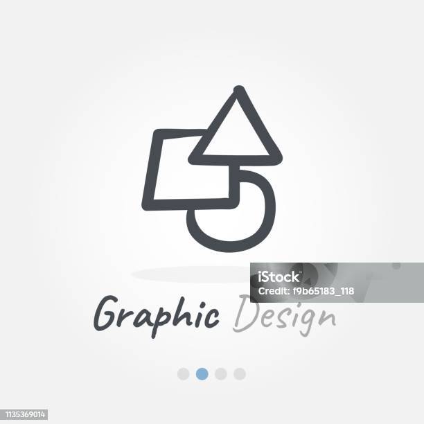 Graphic Design Doodle Icon Stock Illustration - Download Image Now - Arrow Symbol, Black Color, Business